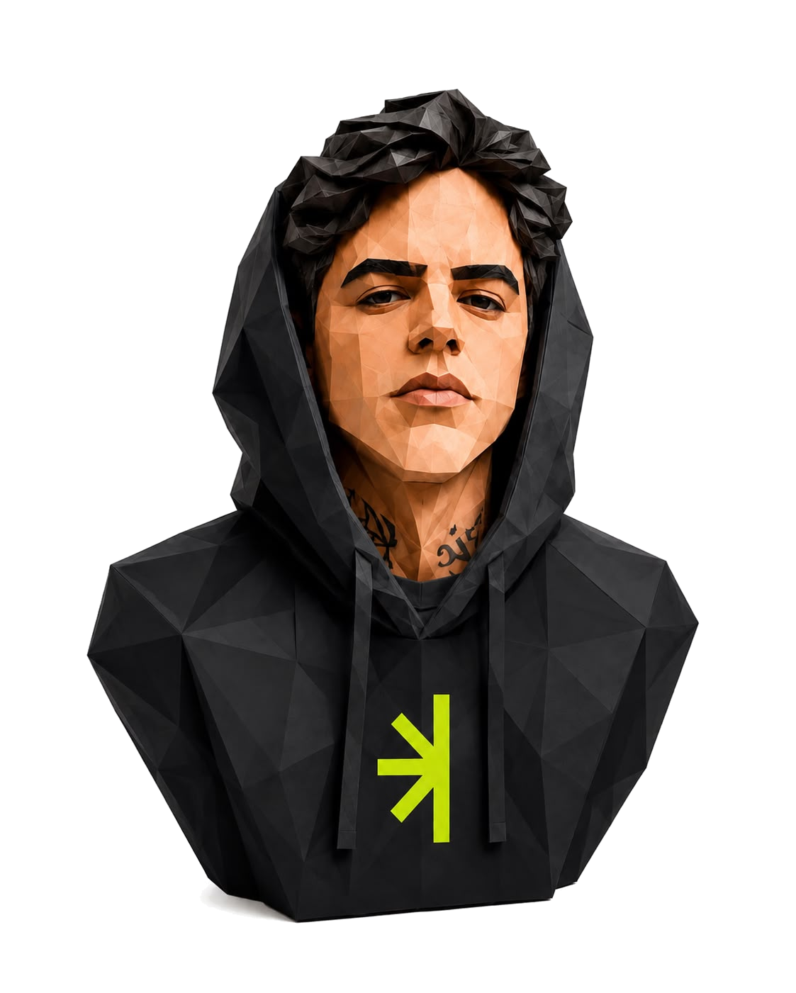 Retrato low-poly de Gabriela Ramalho